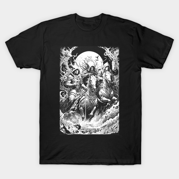 Four Horsemen of the Apocalypse T-Shirt by lyndsey craven